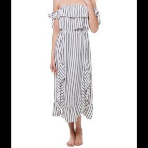 Misa Los Angeles Rosa Off The Shoulder Mid-Length Dress L